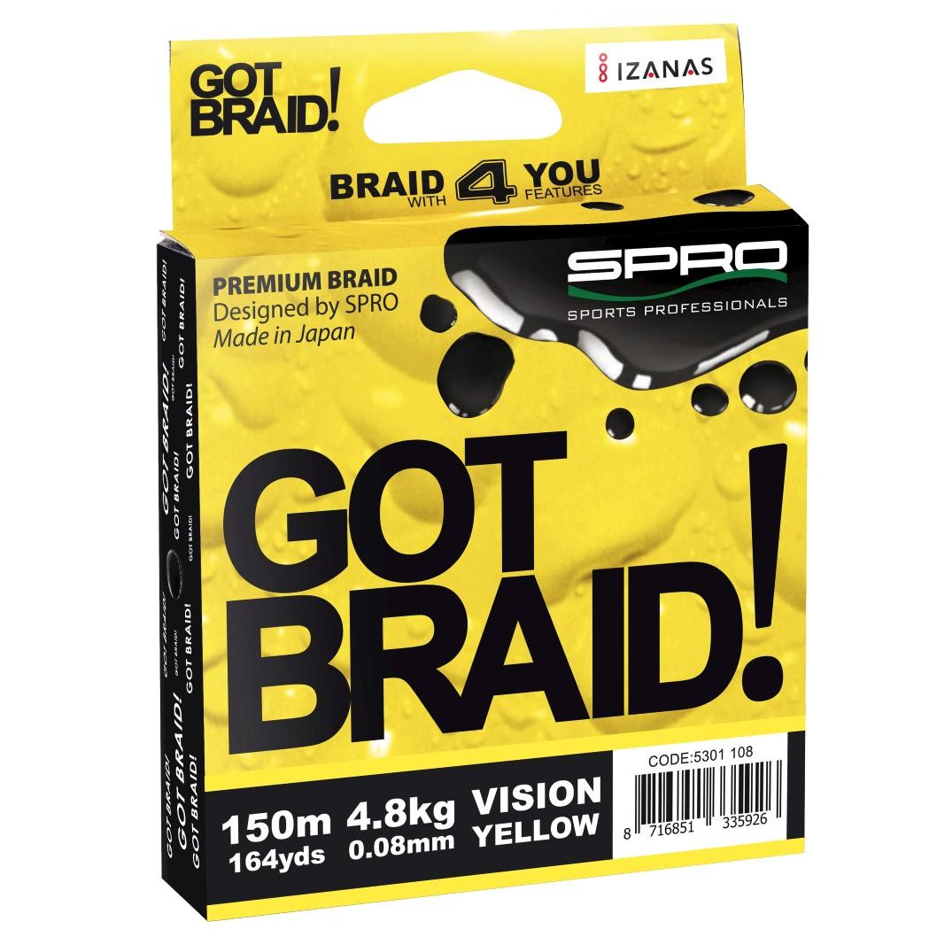 SPRO  GOT BRAID! "Vision Yellow" - Die innovative Schnur - 150 m - Exklusiv  von SPRO - Nur €13.95! Neu bei BigBaitBrothers