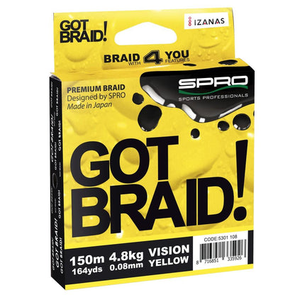 SPRO  GOT BRAID! "Vision Yellow" - Die innovative Schnur - 150 m - Exklusiv  von SPRO - Nur €13.95! Neu bei BigBaitBrothers