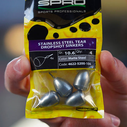 Stainless Steel Tear Dropshot Sinker von SPRO [4 Stk.] - Exklusiv  von SPRO - Nur €2.49! Neu bei BigBaitBrothers